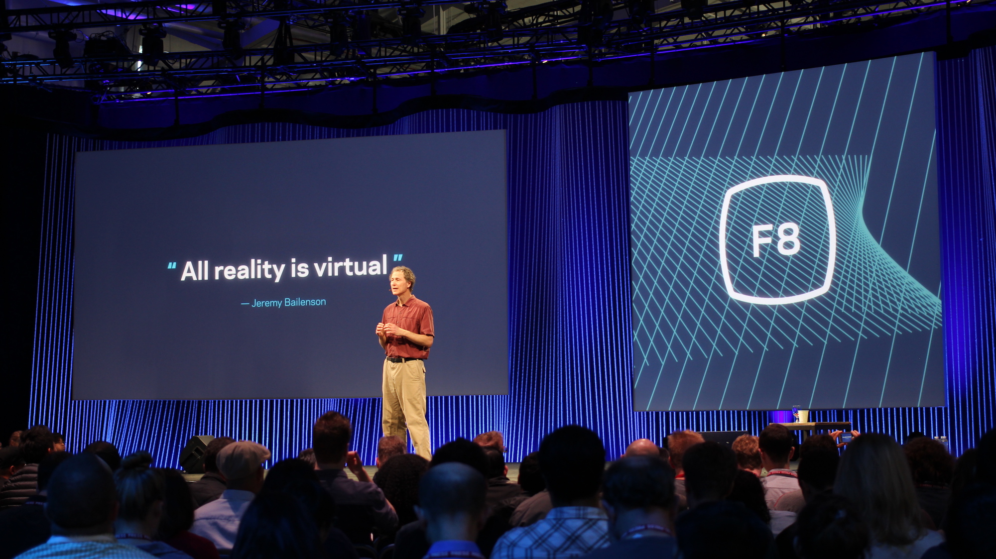 Oculus chief scientist Michael Abrash on stage at Facebook's F8 2015