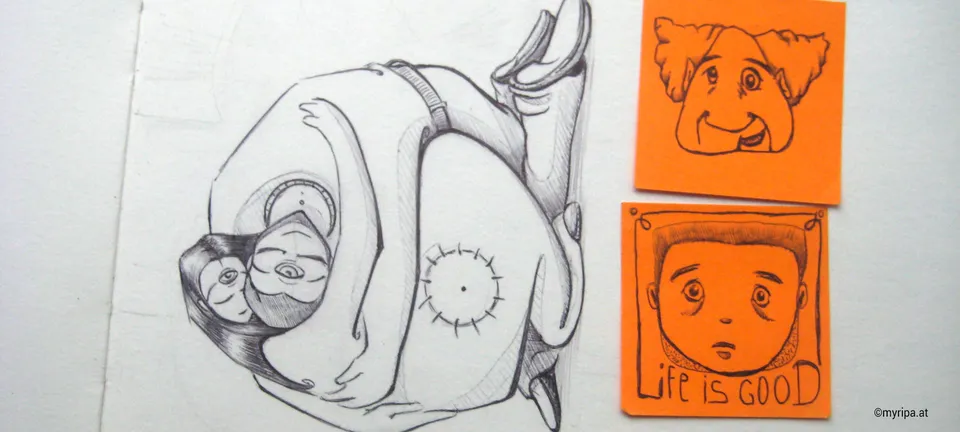 Sketchbook Zeichnung und Gesichter auf Stick - It Notes