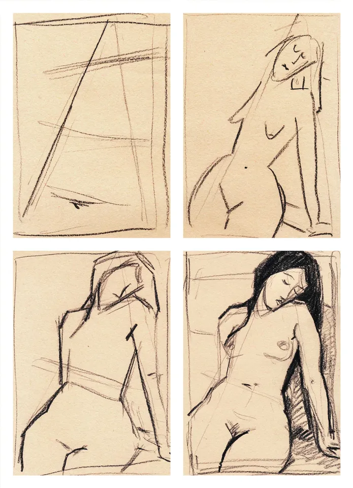 Zeichnung als Standpunkt / Kompositionsmöglichkeiten entdecken/ Bsp: Modigliani, Jeanne Hebuterne