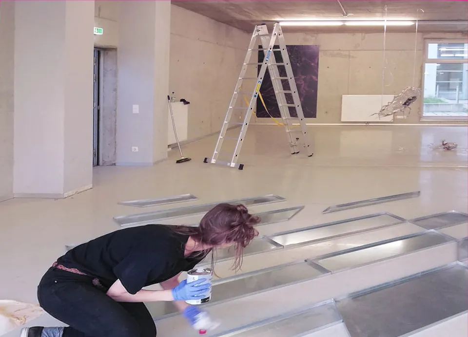Ausstellungsaufbau  Kunstraum PFERD