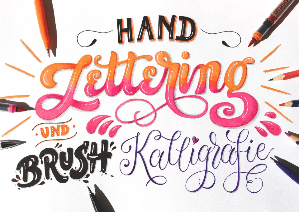 Handlettering und Brush Kalligrafie