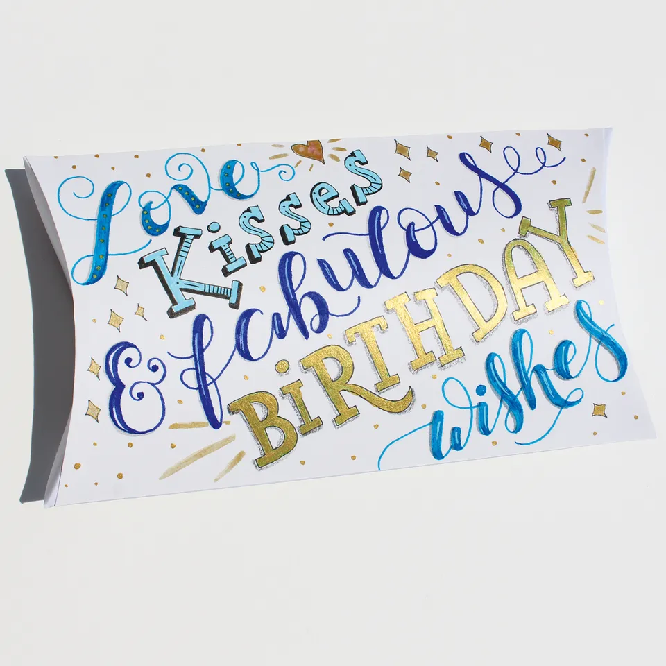 Faltschachtel-Lettering