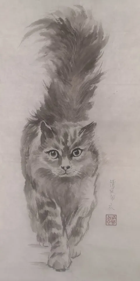 Gehende Katze
