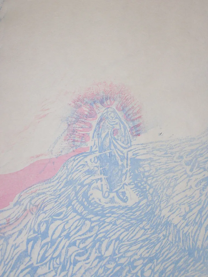 "Der Weg zweier Flüsse" (Detail), aus Künstlerbuch STILLE LIEBE