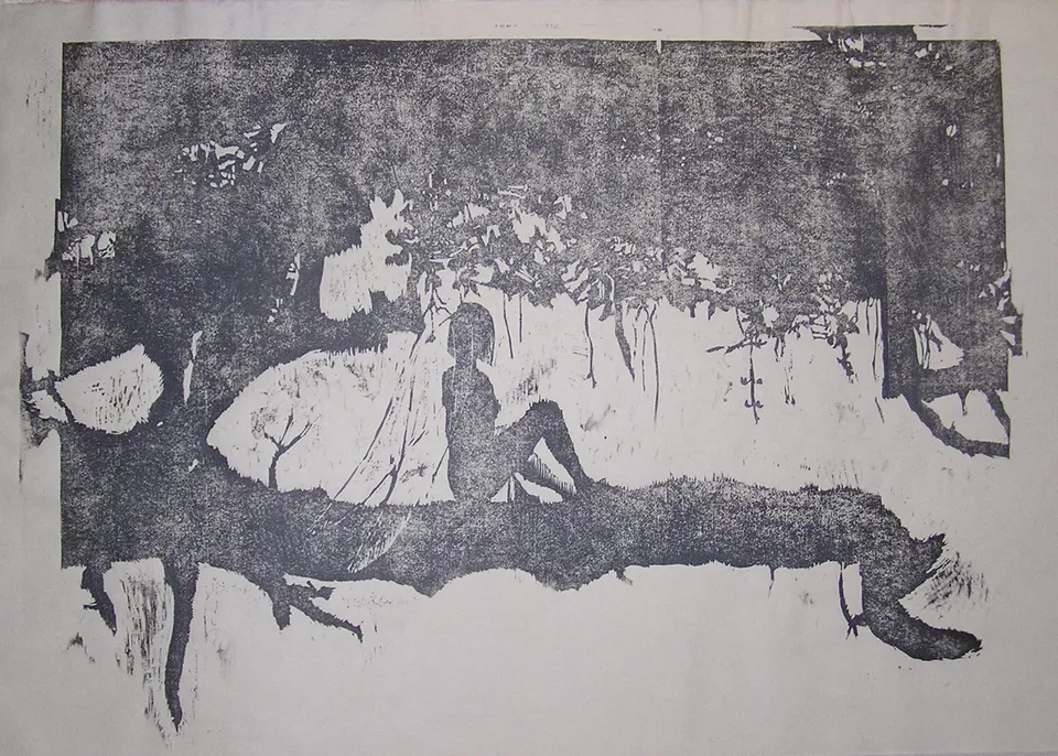 "Stille warten", aus Künstlerbuch STILLE LIEBE