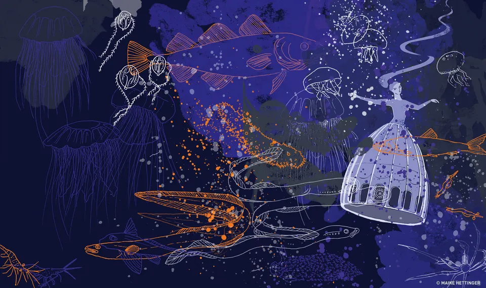 Auf Tauchstation / Buchillustration für „Komisch, kauzig und kurios"