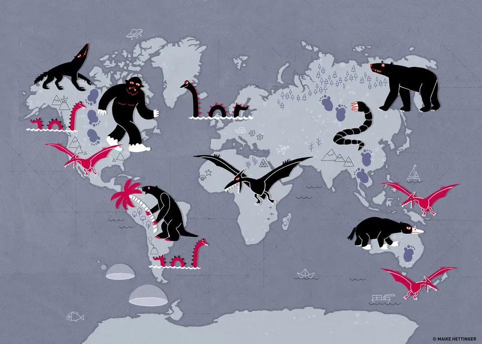 Krypotozoologie / Illustration für die Stuttgarter Nachrichten