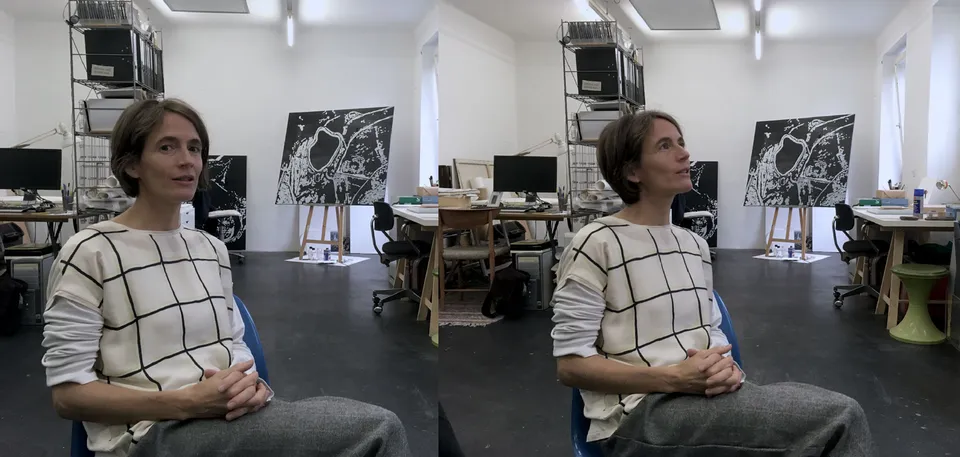 Catherine Ludwig im Atelier, Foto © Hoa Luo