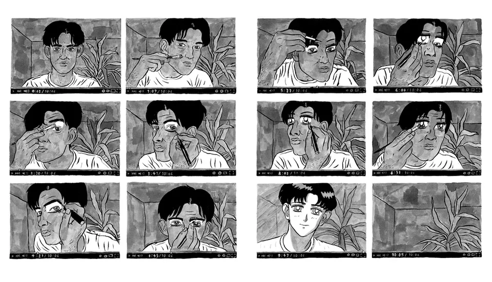 Vinz Schwarzbauer, Manga Eyes, erschienen im Landjäger Magazin, 2015