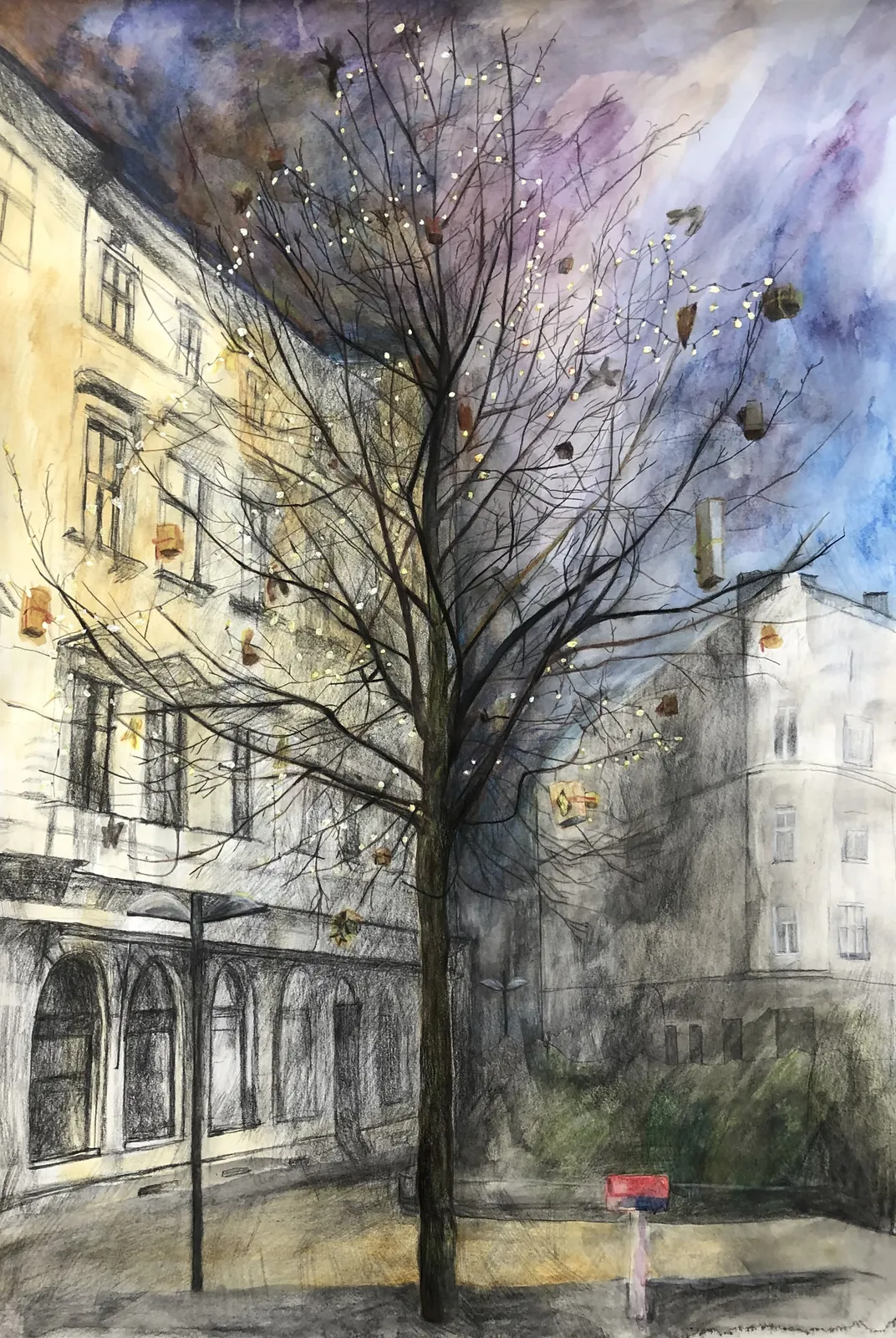 Julija Zaharijevic · ohne Titel · Aquarell und Aquarellstifte auf Papier